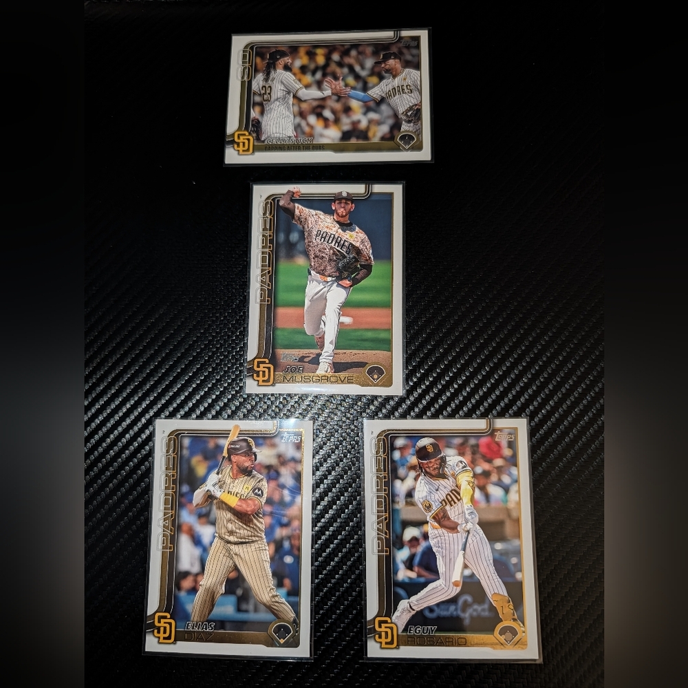 2025 Topps Series 2 San Diego Padres Set (Diaz, Rosario, Musgrove, Celly Stick)